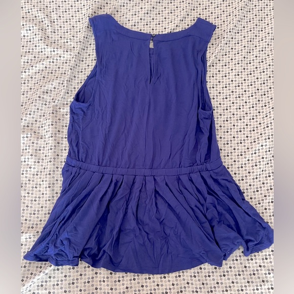 Anthropologie Deletta Blue Peplum Top | Size M - Picture 3 of 9